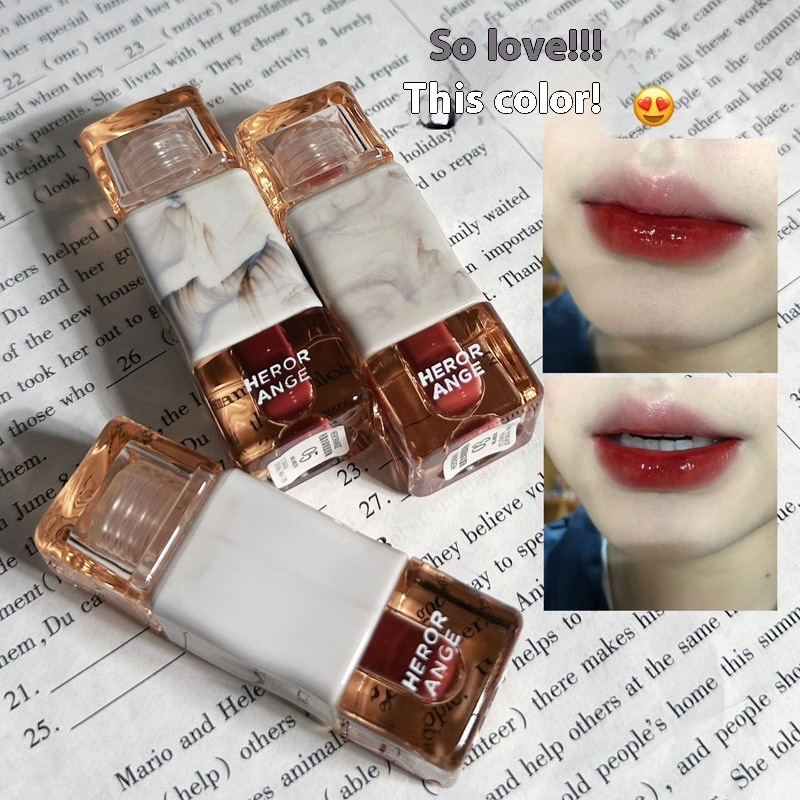 HERORANGE Light Dew Concentrated Mirror Lip Lacquer – No Stain On Cup Thai Style